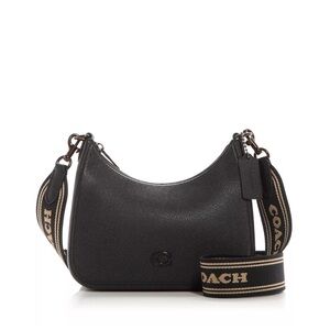 Coach Black Hobo Crossbody Bag With Signature Canvas